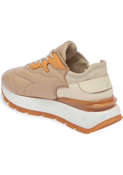 Nude Hakiki Deri Kadın Sneaker - K24I1AY67389-K65 fiyatları