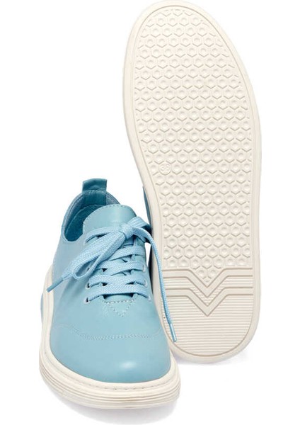 Mavi Deri Kadın Sneaker - K24ı1ay67093-J61