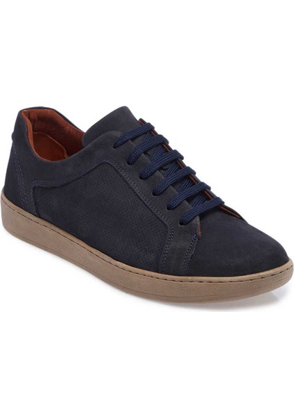 Lacivert Hakiki Nubuk Deri Erkek Sneaker - E24I1AY56825-C39