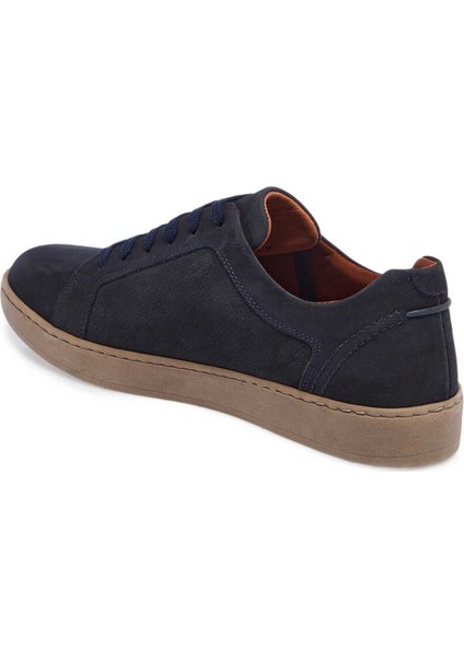 Lacivert Hakiki Nubuk Deri Erkek Sneaker - E24I1AY56825-C39