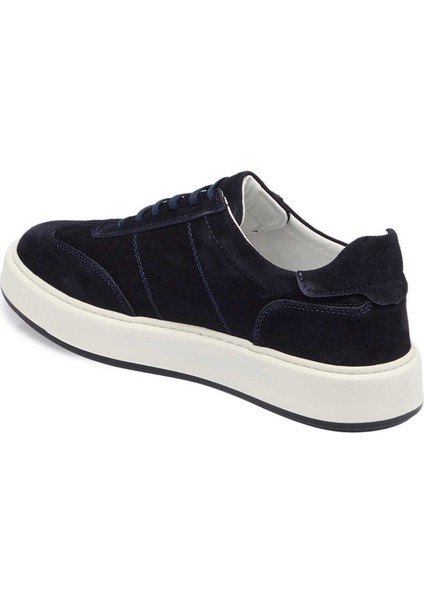 Lacivert Hakiki Süet Deri Erkek Sneaker - E24I1AY56805-D44