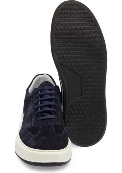 Lacivert Hakiki Süet Deri Erkek Sneaker - E24I1AY56805-D44
