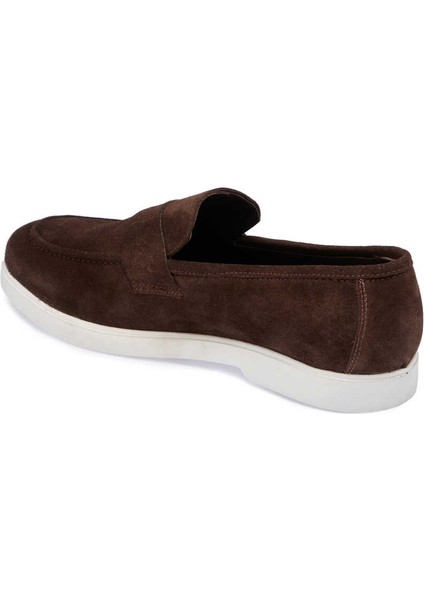 Kahve Süet Deri Erkek Loafer - E24ı1ay56784-B85  Kahve