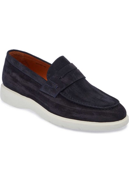 Lacivert Süet Deri Erkek Loafer - E24ı1ay56785-D44 Lacivert