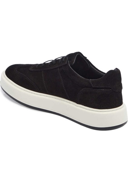Siyah Süet Deri Erkek Sneaker - E24ı1ay56805-A01 Siyah