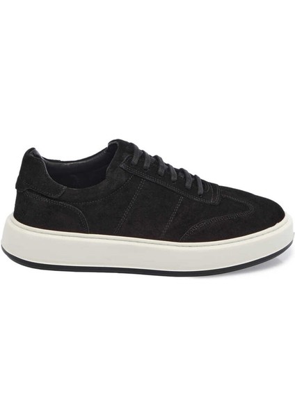 Siyah Süet Deri Erkek Sneaker - E24ı1ay56805-A01 Siyah