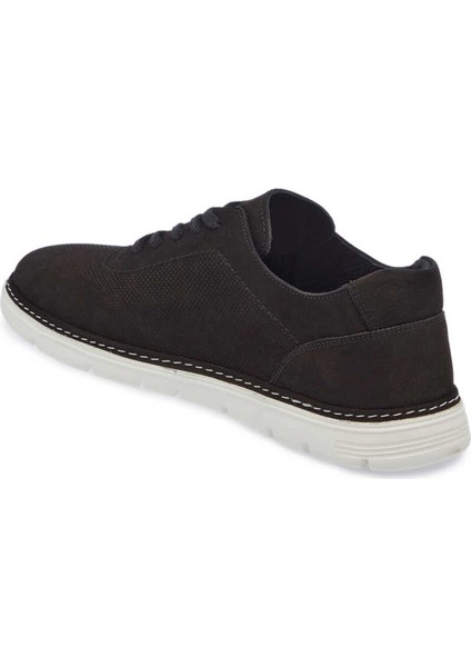 Siyah Nubuk Deri Erkek Sneaker - E24ı1ay56855-A64 Siyah