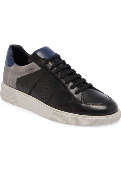 Siyah Deri Erkek Sneaker - E24ı1ay56864-A43 Siyah