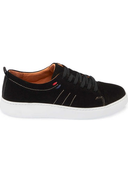 Siyah Süet Deri Kadın Sneaker - K24ı1ay67337-A01 Siyah