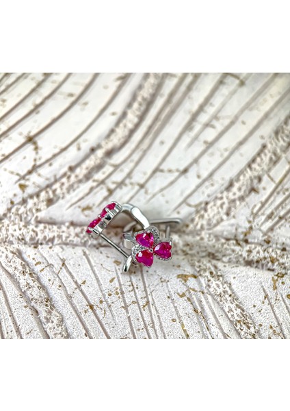 925 Ayar Gümüş Pembe Çiçekli Küpe Pembe Küpe Gümüş Küpe Çiçekli Küpe modelleri