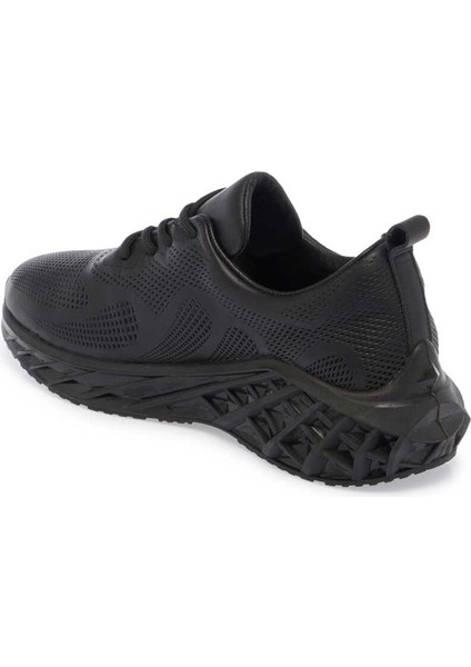 Siyah Deri Kadın Sneaker - K24ı1ay67343-A23 Siyah
