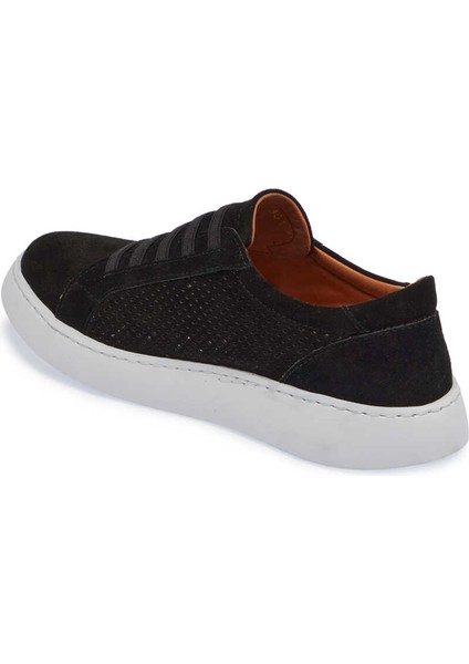 Siyah Süet Deri Kadın Sneaker - K24ı1ay67338-A01 Siyah