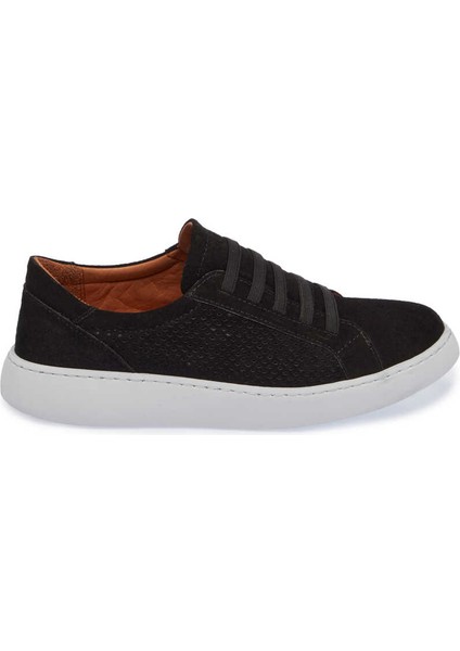 Siyah Süet Deri Kadın Sneaker - K24ı1ay67338-A01 Siyah