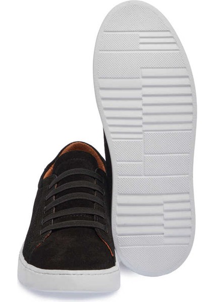 Siyah Süet Deri Kadın Sneaker - K24ı1ay67338-A01 Siyah