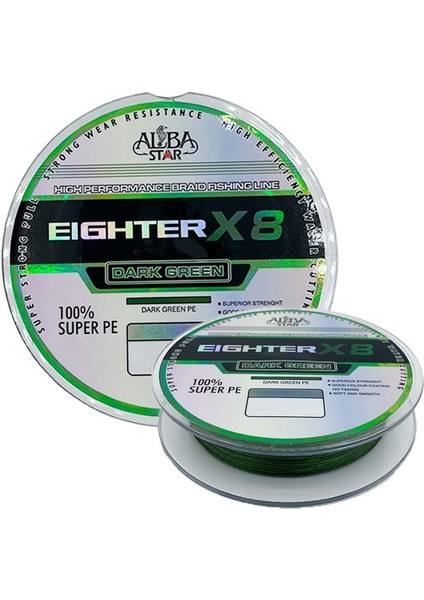 Eighter 8x 0.10 mm 150M 8 Örgü Ip Misina Yeşil 8.00 kg Çeker