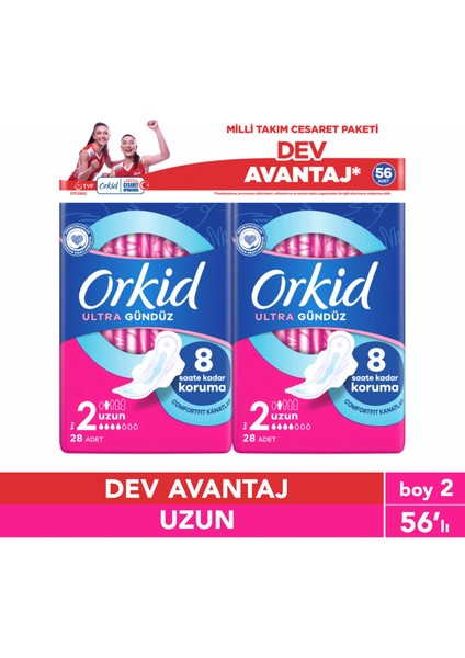 Ultra Uzun 56'lı Cesaret Paketi Dev Avantaj Hijyenik Ped (Boy 2)