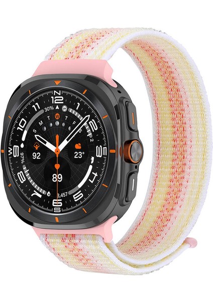 Samsung Galaxy Watch Ultra Hasırlı Kordon Woven Sport Loop Pembe
