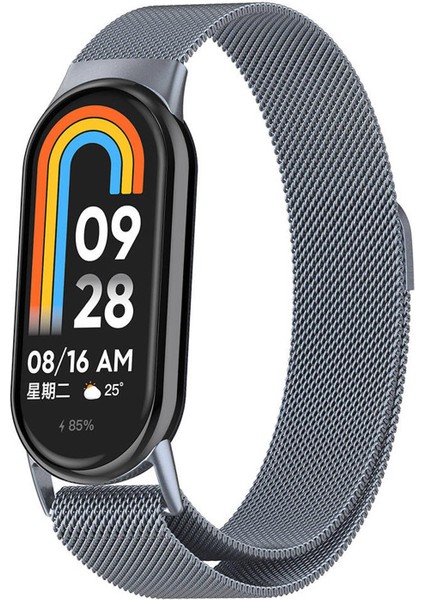 Xiaomi Mi Band 8 Milanese Loop Kordon Koyu Gri
