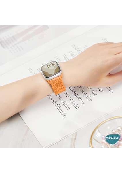 Apple Watch Series 10 46MM Kordon, (Medium Size, 147MM) Knitted Fabric Single Loop Turuncu fiyatları