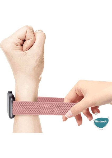 Apple Watch Series 10 42MM Kordon, (Medium Size, 147MM) Knitted Fabric Single Loop Pembe indirimleri