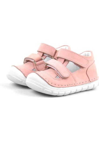 Ruby Hakiki Deri Pembe Yazlık İlk Adım Ayakkabısı
