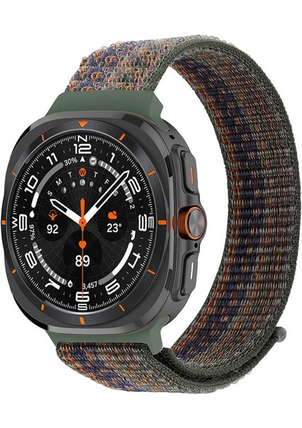 Samsung Galaxy Watch Ultra Hasırlı Kordon Woven Sport Loop Yeşil