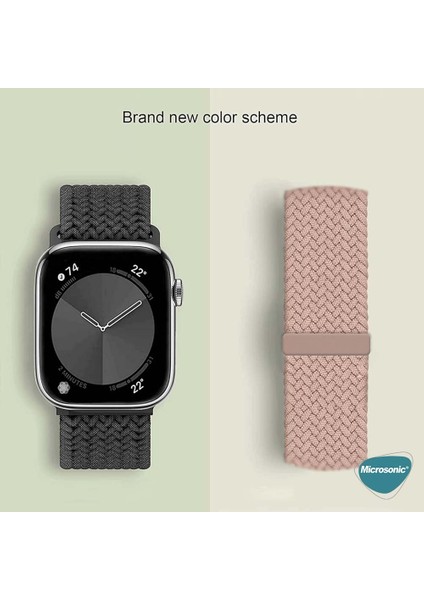 Apple Watch Series 10 42MM Kordon, (Small Size, 127MM) Knitted Fabric Single Loop Beyaz