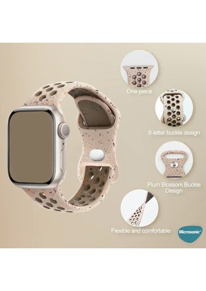 Apple Watch Series 10 46MM Kordon Flame Circle Bej