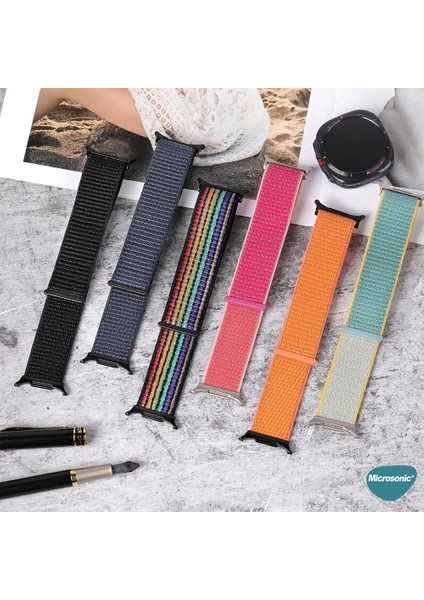 Samsung Galaxy Watch Ultra Hasırlı Kordon Woven Sport Loop Bej