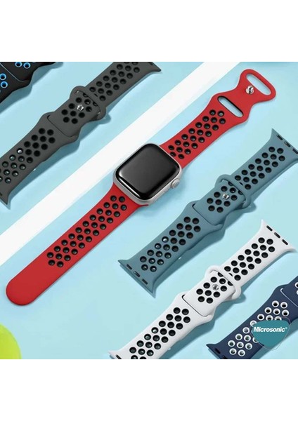 Apple Watch Series 10 42MM Kordon Rainbow Band Lacivert Siyah
