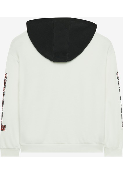 B Lw Fleece Hoodie Sweatshirt Büyük Erkek Çocuk Beyaz Eşofman Altı SK242050-102