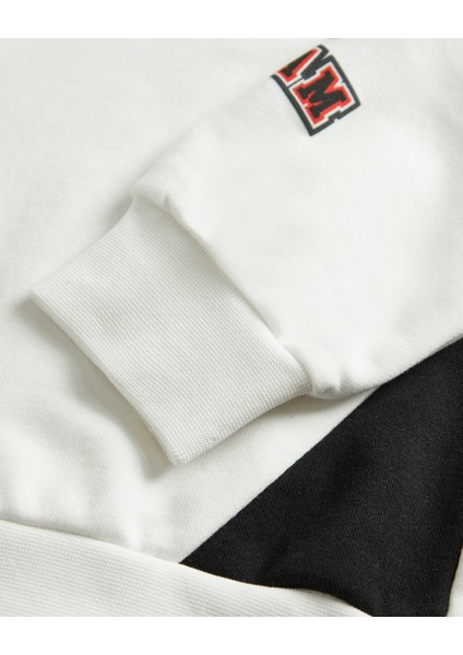 B Lw Fleece Hoodie Sweatshirt Büyük Erkek Çocuk Beyaz Eşofman Altı SK242050-102