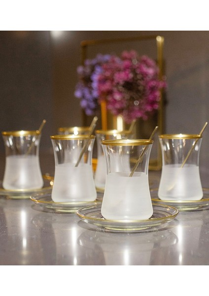 12 Parça 6 Kişilik Nişh Gold Çay Seti