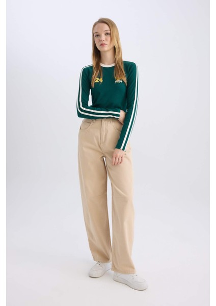 Coool Gabardin Pantolon Baggy Fit Normal Bel Cepli Basic Düz D3761AX24AU