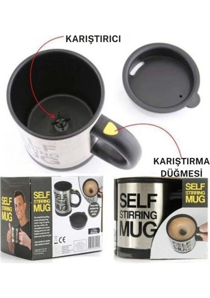 Mikser Kupa Bardak Taşınabilir Termos Kamp Spor Gündelik Kolay Kullanım Kendi Karışır