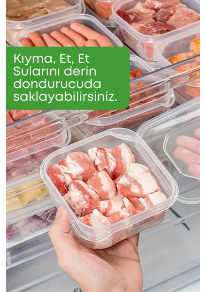 7 Li Sızdırmaz Buzdolabı Içi Düzenleyici Buzluk Derin Dondurucu Saklama Kabı- Et Kıyma Et Suyu fiyatları