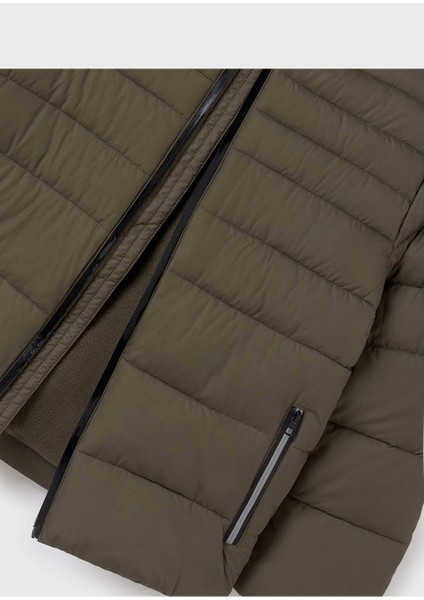 Erkek Çocuk Dolgulu Kapşonlu Mont Haki modelleri