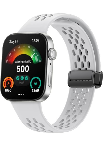 Huawei Watch Fit3 Için Delikli Manyetik Toka Silikon Kayış (Yurt Dışından)