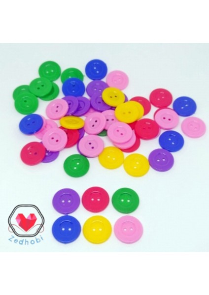 25 Adet 18 mm Renkli Yuvarlak Düğme Amigurumi Düğmesi