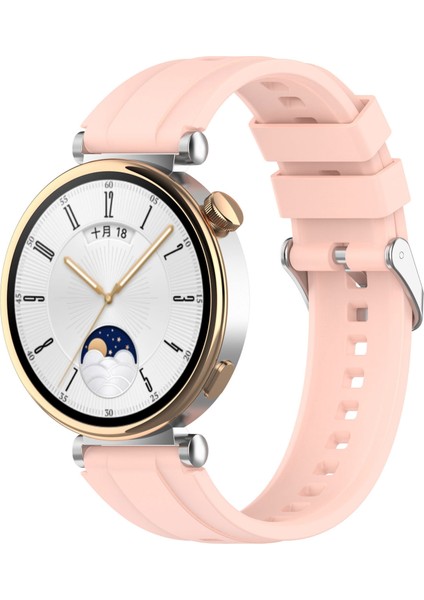 Huawei Watch Gt 5 46MM Için Gümüş Tokalı Silikon Kayış (Yurt Dışından)