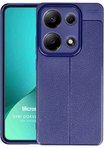 Xiaomi Redmi Note 13 Pro 4g Kılıf Deri Dokulu Silikon Lacivert