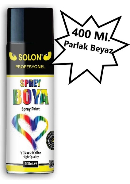 2 Adet Sprey Boya Parlak Beyaz 400 Ml.