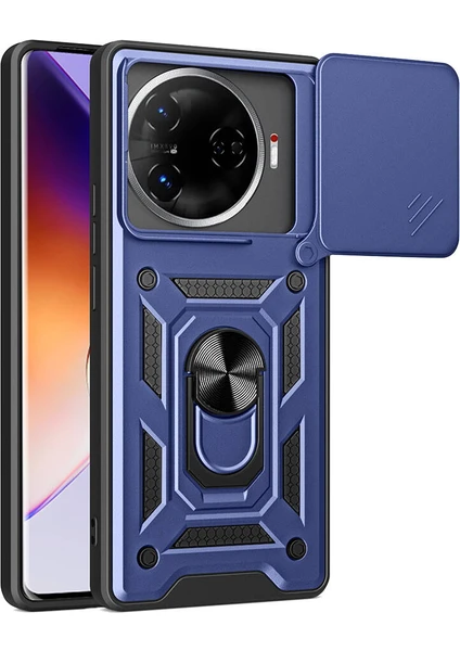 Tecno Camon 30 Pro 5g Kılıf Manyetik Standlı Kamera Korumalı Yüzüklü Zırh Tank Kılıf Koruyucu Kapak