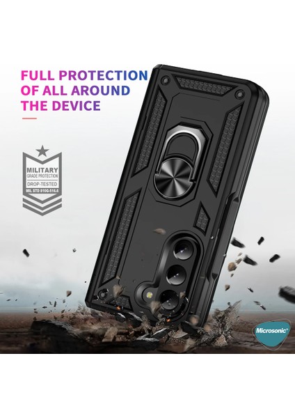 Samsung Galaxy Z Fold 6 Kılıf Military Ring Holder Lacivert