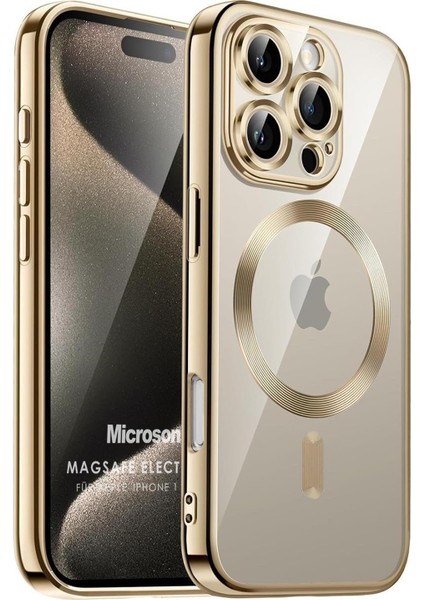 Apple iPhone 16 Pro Max Kılıf Magsafe Luxury Electroplate Gold