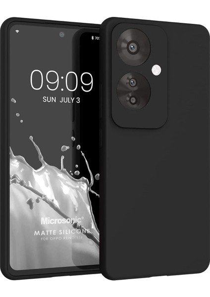 Matte Silicone Oppo Reno 11F Kılıf Siyah