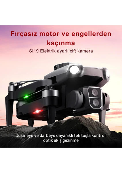 S119 Drone Fırçasız Motor 2batarya Ile 30DAKİKA Uçuş 1080P Hd Kamera Engelden Kaçınma