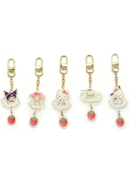 Sanrio Lisanslı Çilek Serisi Akrilik Anahtarlık - Sevimliliği Yanınızda Taşıyın