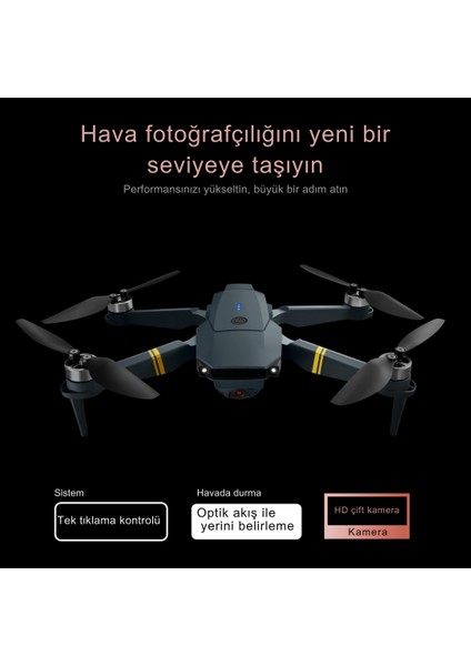 E58 Drone Yeni Fırçasız Motor 2batarya Ile 30DAKİKA Uçuş Süresi Hd 720P Çift Kameralı Taşıma Çantalı