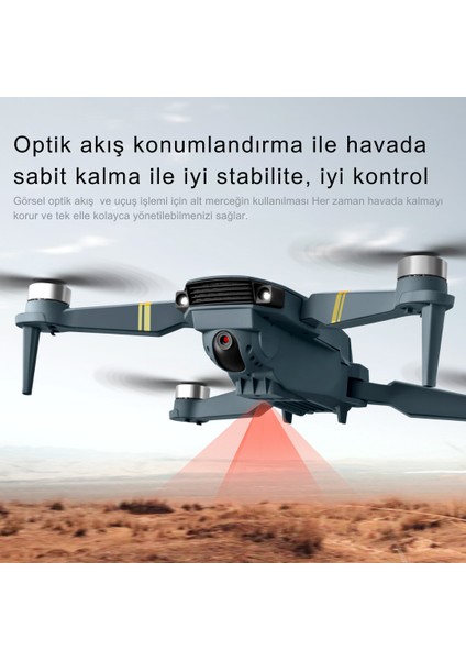 E58 Drone Yeni Fırçasız Motor 2batarya Ile 30DAKİKA Uçuş Süresi Hd 720P Çift Kameralı Taşıma Çantalı